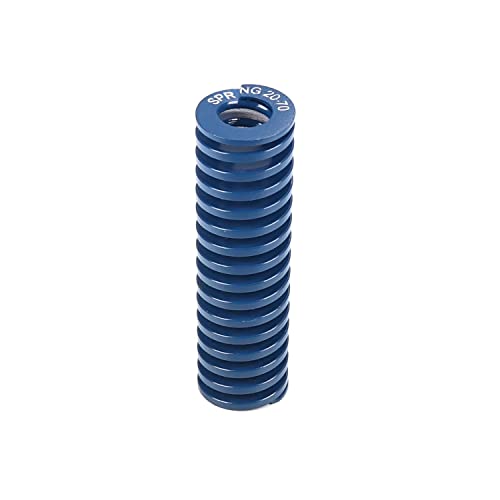 MroMax 圧縮ばね ばね鋼 ダイスプリング 圧縮成形型ばね TL20×70mm 強力ばね 円筒 金型 クロム合金鋼 スタンピング 軽負荷 クローズエンドデザイン バネ金型ダイスプリング 圧縮スプリング コイルばね ブルー 1個入り