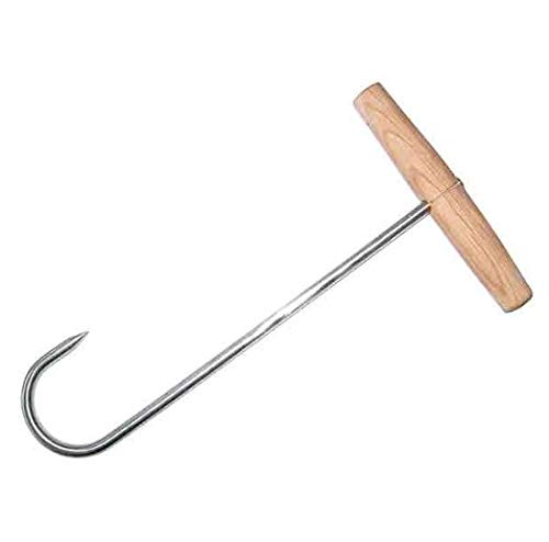 AKAH GmbH Crochet en Acier Inoxydable avec poignée en Bois 30 cm Cover