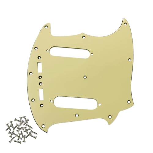 SHENGSUI Aged White Pro 12-Hole Guitar Pickguard for Fender American Mustang