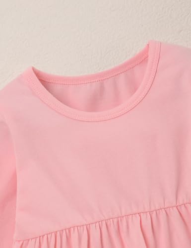 Image of Toddler Girl Clothes Long Sleeve Ruffle Dress Top and Jeans Pants Toddler Girl Fall Outfits