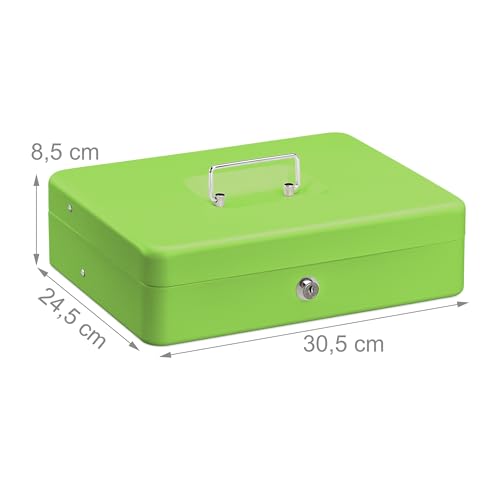 Caja fuerte con llave y portamonedas verde miniatura 4