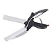 Ousyaah Clever Cortador de Cocina 2 en 1 Tijeras con Tabla de Cortar Multifunción en Cortador de Alimentos, Chopper Cuchillos Cortador de Verduras Cuchillo de Cocina para Ensaladas, Verduras, Carne