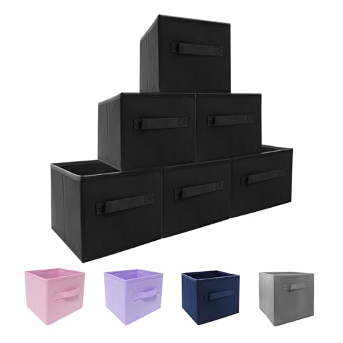 EBIGIC Small Storage Bins[6 Pack] 9.0"x7.5"x7.5" Small Size Fabirc Foldable