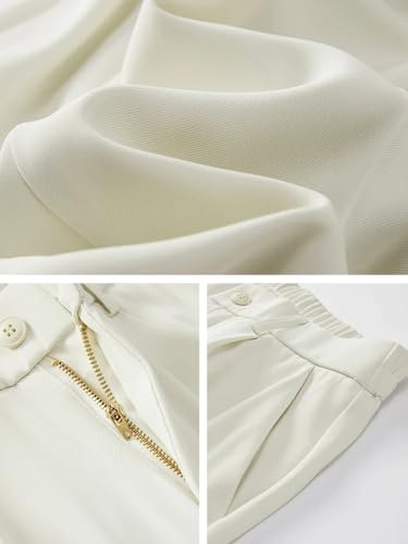 Men Casual Pants Korean Elastic Waist Straight Loose Suit Trousers3