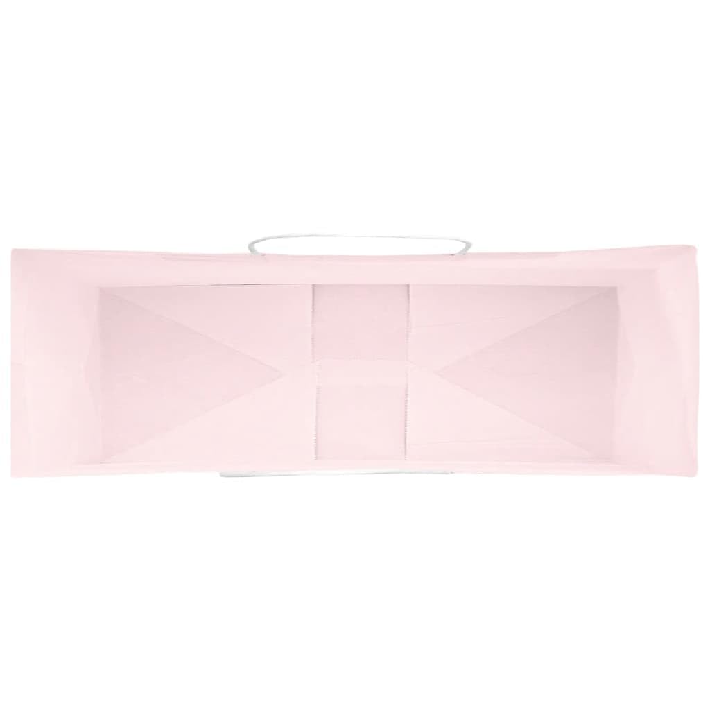 250 Stück Papiertragetaschen Rosa 32x12x42 cm, Kraftpapier Geschenktüten mit Henkeln für Einkauf, Takeaway und Party, Nachhaltige Papiertüten