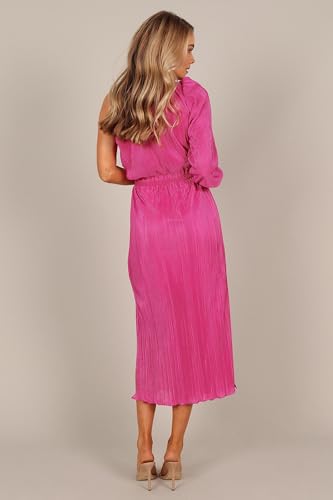 Image of Petal & Pup Women's Pontee One Shoulder Pleated Midi Dress