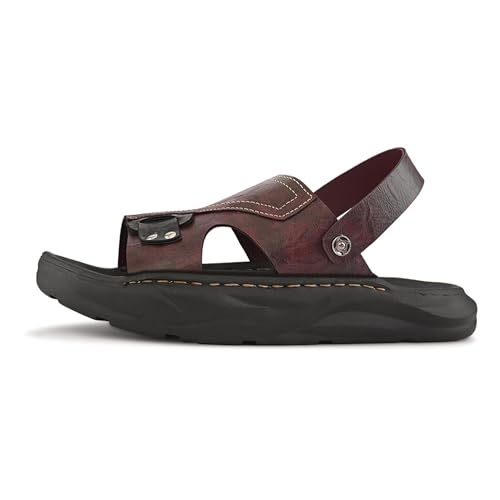 Image of Centrino Men's Sling Sandals | Stylish Strap Sandal with Grip Insole | Platform Comfort Sandal with Accent Pouch & Adjustable Strap| Comfortable Casual Footwear for Office, Travel & Walking (9578)