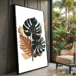 Impression de feuilles de Monstera | Toile moderne au rendu artistique premium