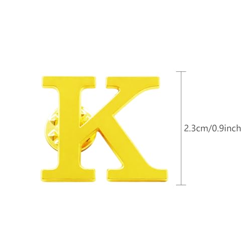 Image of 10Pack A-Z 26 Letters Pins Brooches Silver Plated Metal Broaches Pins-GOLD Initial Breast Brooch pin Tack Name Personalized Gifts for Women Men