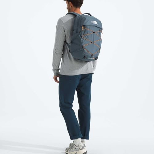 Image of The North Face Borealis Commuter Laptop Backpack - Water Repellent, Laptop Sleeve, Large Main Compartment, Granite Grey /Dust Orange, One Size