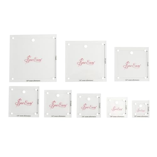 Mini carrés Sew Easy pour patchwork avec 8 tailles de gabarits - 4