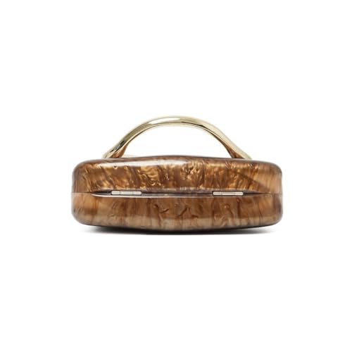 Image of Acrylic Clutch Purse for Women Classic Round Acrylic Evening Handbag Vintage Metal Handlebars Bag for Wedding Party Prom