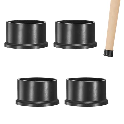 Image of M METERXITY 4-Pack Chair Leg Caps, 1-8 /9 Inch(48mm) PVC Chair Leg Floor Protectors for Folding Chairs /Metal Chairs /Furniture Table /Hardwood Floors, Round Non-Slip Cover End Tips [Black]