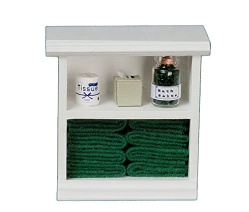 Meubles maison poupées miniature etagère verte accessoires salle de bain miniatures en bois