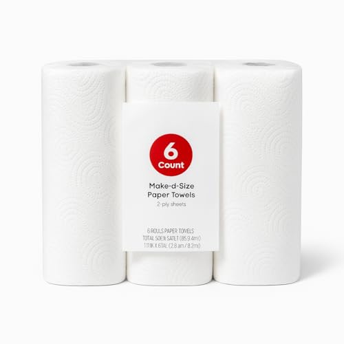 RK Prime Make-A-Size Paper Towels – 2-Ply 150 Sheet Rolls, Strong & Absorbent Kitchen Towels for Household, Office & Bathroom Cleaning, Lint-Free, Soft Texture (Single Roll)
