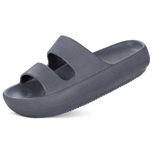 Image of shevalues Orthopedic Slide Sandals for Women with Arch Support Pillow Soft Recovery Slip on Sandals Lightweight Summer Cloud Slippers for Plantar Fasciitis