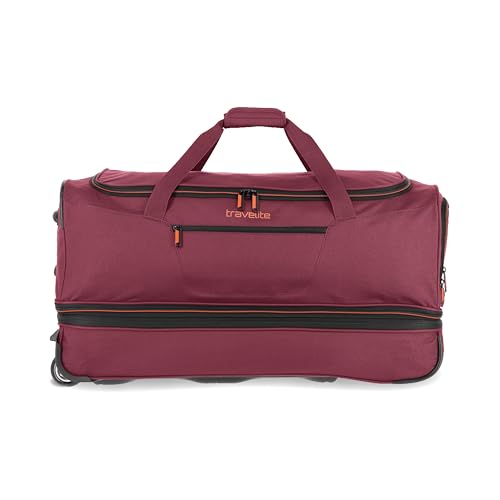Travelite Trolley Reisetasche mit Rollen groß, erweiterbares Volumen, Basics, Weichgepäck Rolltasche mit Dehnfalte, 70 c...