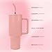 AGH 40 oz Sublimation Tumbler with Handle 4-Pack Stainless Steel Insulated Tumblers Blanks Water Bottle Travel Cups Matte Pink