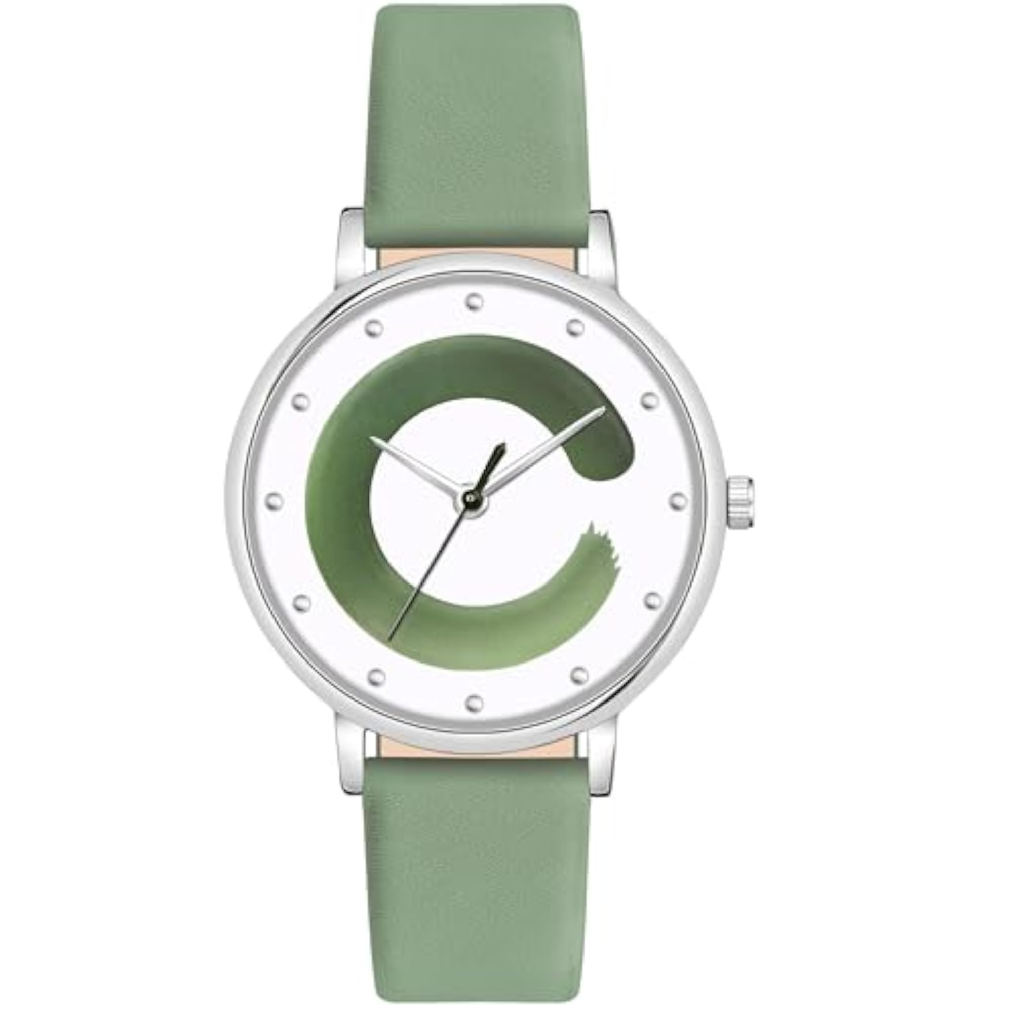 Women's Silver Case Leather Belt Analog Watch, 5 Colours