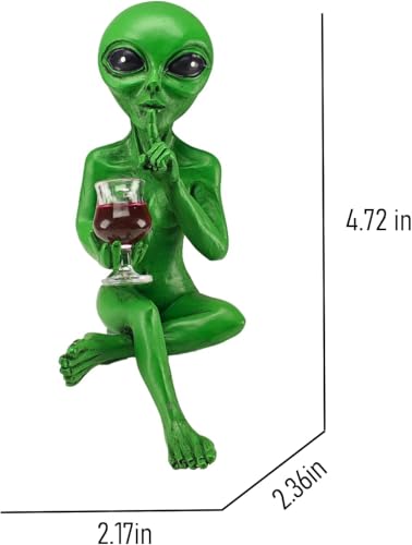 Estatua Alien con Vaso de Cerveza Decorativa Verde miniatura 2