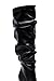 sexytag Women’s Thong High Heel Sandal Boots Knee High Slouchy Open Toe Boots with Flared Stiletto Heel Fashion Dress Boot for Winter Street Party Night Out Black Size 9.5