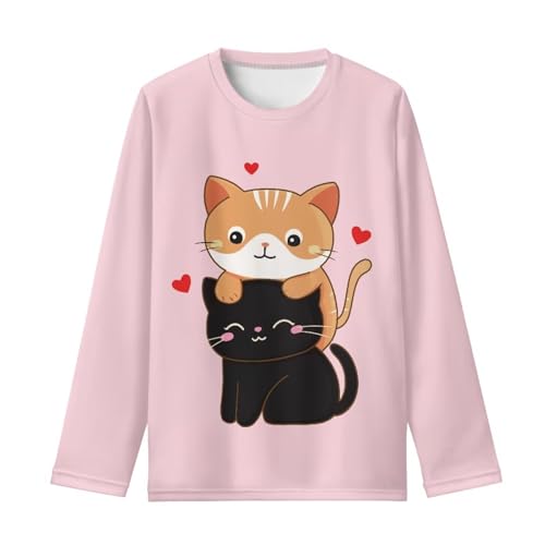 Image of Girls Long Sleeve T Shirt Cute Cartoon Crewneck Shirt for Kids 3-16Y Fall Winter Clothes