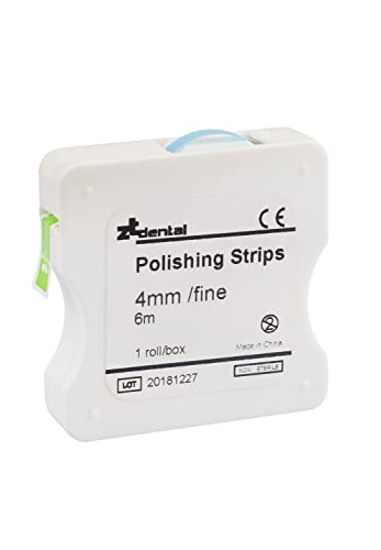 dental polishing strips  abrasive finishing 4mm x 6m for interproximal teeth cleaning care  whitening deep sanding and grinding blue