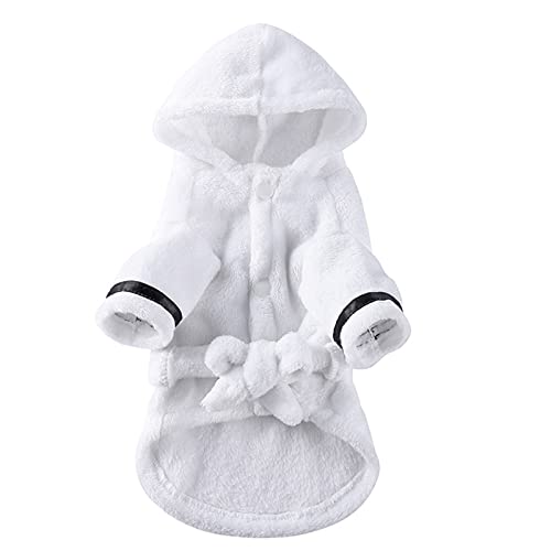 Petyoung Pet Bathrobe Dog Pajama Thickened Hooded Bathrobe Quick Drying and Super Absorbent Dog Bath Towel Soft Pet Nightwear for Puppy Small Dogs Cats