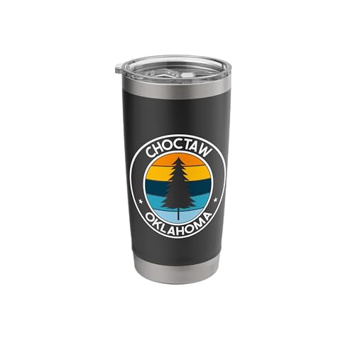 Choctaw Oklahoma OK USA City Pride Retro Sunset Stainless Steel Insulated Tumbler