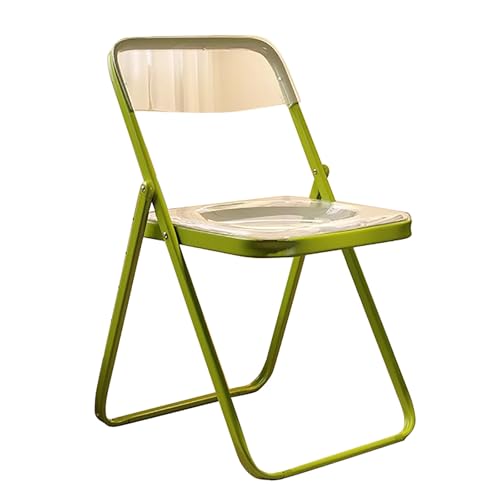 Silla Plegable Moderna de acrílico Transparente, apilable y portátil para el hogar, la Oficina y Fiestas, Color Verde.