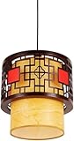 WXQLXQ Chinese Style Lantern Pendant Light Oriental Retro Ceiling Lamp Indoor Classical Suspended Lamps Traditional Hanging Lighting Fixture Restaurant Hotel Decor Chandeliers(Yellow)
