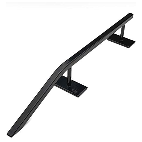 FLVFF Fingerboard Rail Pole Jam to Flat Grind Metal Rail Made of Solid Steel Ramp and Skate Parks (R5) (Black) Cover