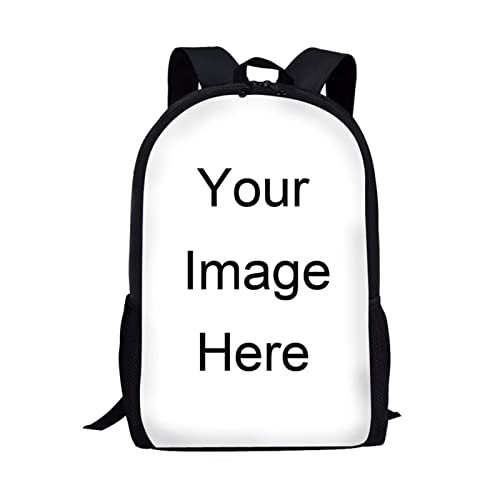 WELLFLYHOM Custom Backpack School Supplies for Teen Girls Boys Personalize Bookbag with Your Own Images/Family Photo/Name Design Schoolbag 16 Inch Bagpack Rucksack DIY Gifts for Your Child