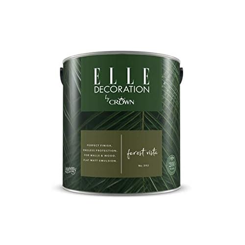 ELLE DECORATION Forest Vista No. 392, 2,5 L, extra-matte Premium Wandfarbe für Innen, für Wände und Holz, hohe Deckkraft, Innenfarbe,tiefes, reifes Olivengrün