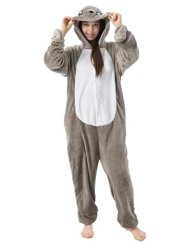 Katara 1744 - Grenouillère Combinaison pour Adultes Tenue de Nuit Pyjama Kigurumi - Taille M 155-165cm Phoque