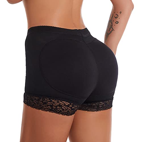 Dentelle Culotte Push Up Femme Fesse Gainante Invisible Panty Sous-Vêtements Ventre Plat Amincissante Butt Lifter Shapewear Hip Enhancer Culottes Sculptantes Noir Short Gainant Invisible Rembourré