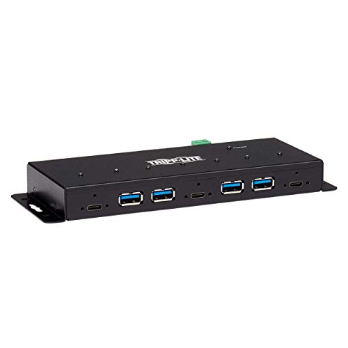 USB Hub 7-Port Industrial 4 USB-A & 3 USB C ESD Immunity Metal