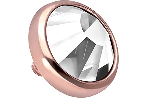 Piercing Line Titan dérmica anclaje roséfarben 1,2 mm Disc transparente