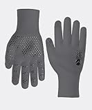 クロスポイント防水ニットグローブ:スポーツエディション | 通気性、タッチスクリーン、ロープロファイル、3D成形、テクスチャードグリップ、アウトドアスポーツに最適、ユニ、グレー、Sサイズ