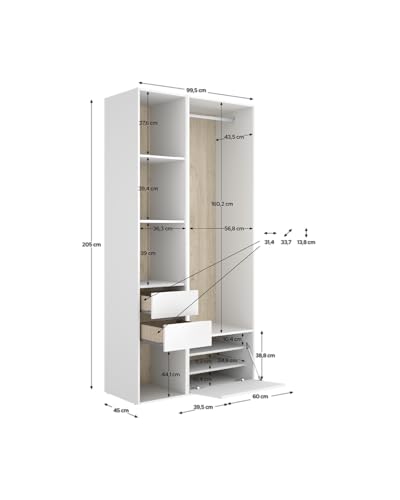 Armario vestidor DEKIT RIMOBEL con trasera reversible para dormitorio moderno 4