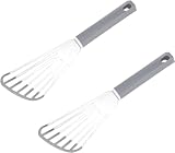 Espátula de Pescado, 2 Espátulas de Cocina, Espátula Ranurada de Acero Inoxidable, Espátula para Utensilios de Cocina Antiadherente Espátula para Cocinar Pescado Huevo Freír Albóndigas, 24,3 x 6,7 cm