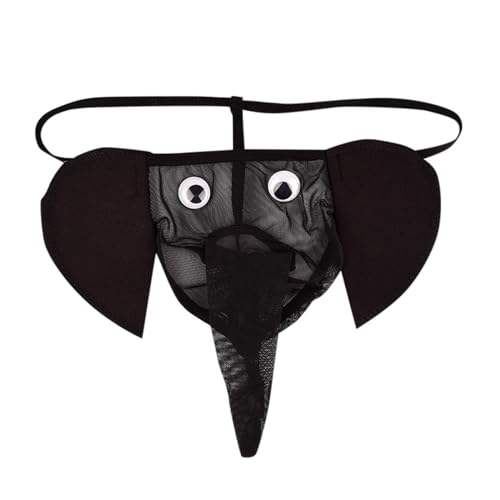 Munweiyu Ropa interior de elefante para hombre, bragas de bolsillo divertidas, tanga sexy en forma de U, bragas de tanga con forma de elefante, mankini, hong elefante, nariz, bragas para amantes