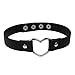 AsherKeep Black 90s Gothic Metal Heart Collar Choker Necklace for Girls – 5 Sizing Options