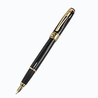 Amazon | Gullor68エレガントな黒とゴールドの万年筆曲げペン先