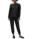 Eileen Fisher Womens Crew Neck Top Silk Knit Top Black XL