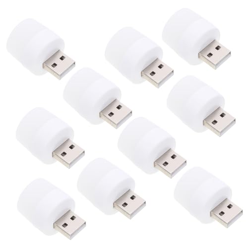 Homoyoyo 10 piezas Lámparas LED Portátiles USB para Iluminación bajo Consumo y Diseño Compacto para Coche Ordenador y Uso Interior