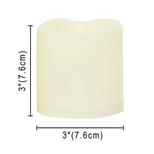 Image of 2 Waterproof Outdoor Battery Operated Flameless LED Pillar Candles with Remote Flickering Plastic Electric Decorative Light Set for Home Decor Garden Patio Decoration Party Wedding Supplies 3x3 Inches
