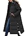 CMTOP Wintermantel Damen Lang Mit Kapuze Dicke Warme Winterjacke Extra Langer Winddicht Steppmantel Casual Wasserdicht Daunenmantel Elegant Lockerer Parka mit Schlitz(Schwarz, L)