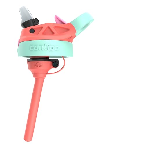 Image of Contigo Autospout Kids Water Bottle, 14oz, Pack of 1, Coral /Llamas