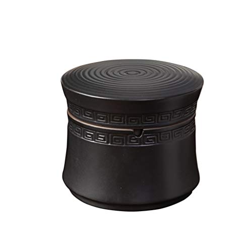 ceniceros， Ceniceros Cenicero Retro Cerámica Fumar Cenicero Personalidad Multifuncional Portátil Mesa Cenicero for Decoración De La Oficina En El Hogar Cenicero Titular(Black)